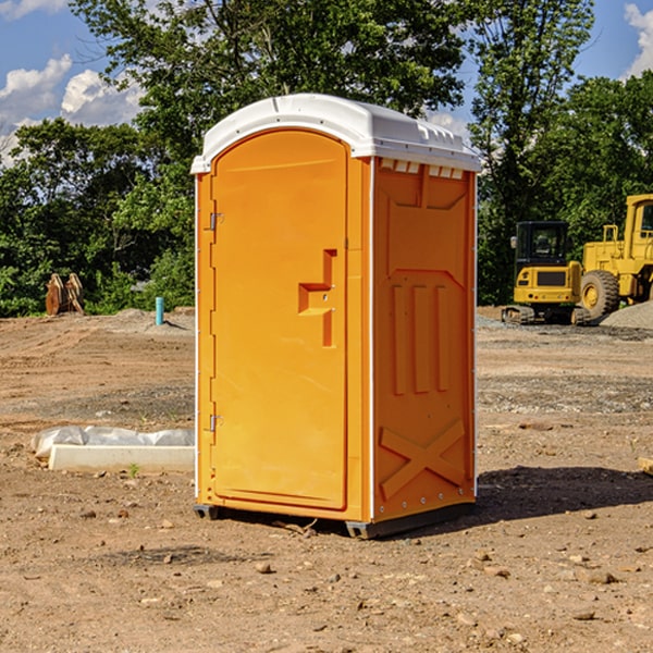 how often are the portable restrooms cleaned and serviced during a rental period in Kickapoo Site 7 KS